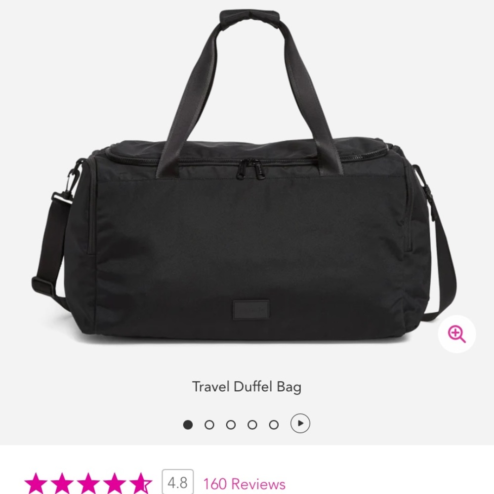Vera Bradley Black Travel Duffel Bag